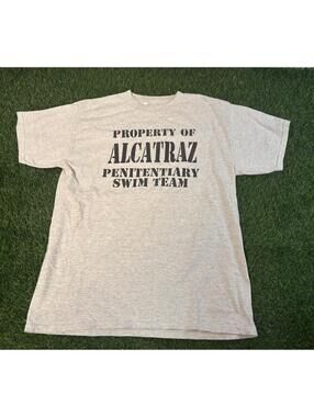 Vintage 70s/80s Alcatraz Swim Team, San Francisco Tourist Tee. Sz L